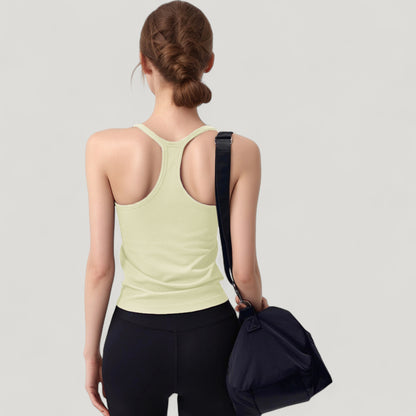 Anna-Kaci Active Women's Scoop Neck Fitted Activewear Tank Top with Racerback Design and Soft Stretch Fabric