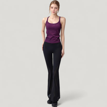 Anna-Kaci Active Women's Scoop Neck Fitted Activewear Tank Top with Racerback Design and Soft Stretch Fabric