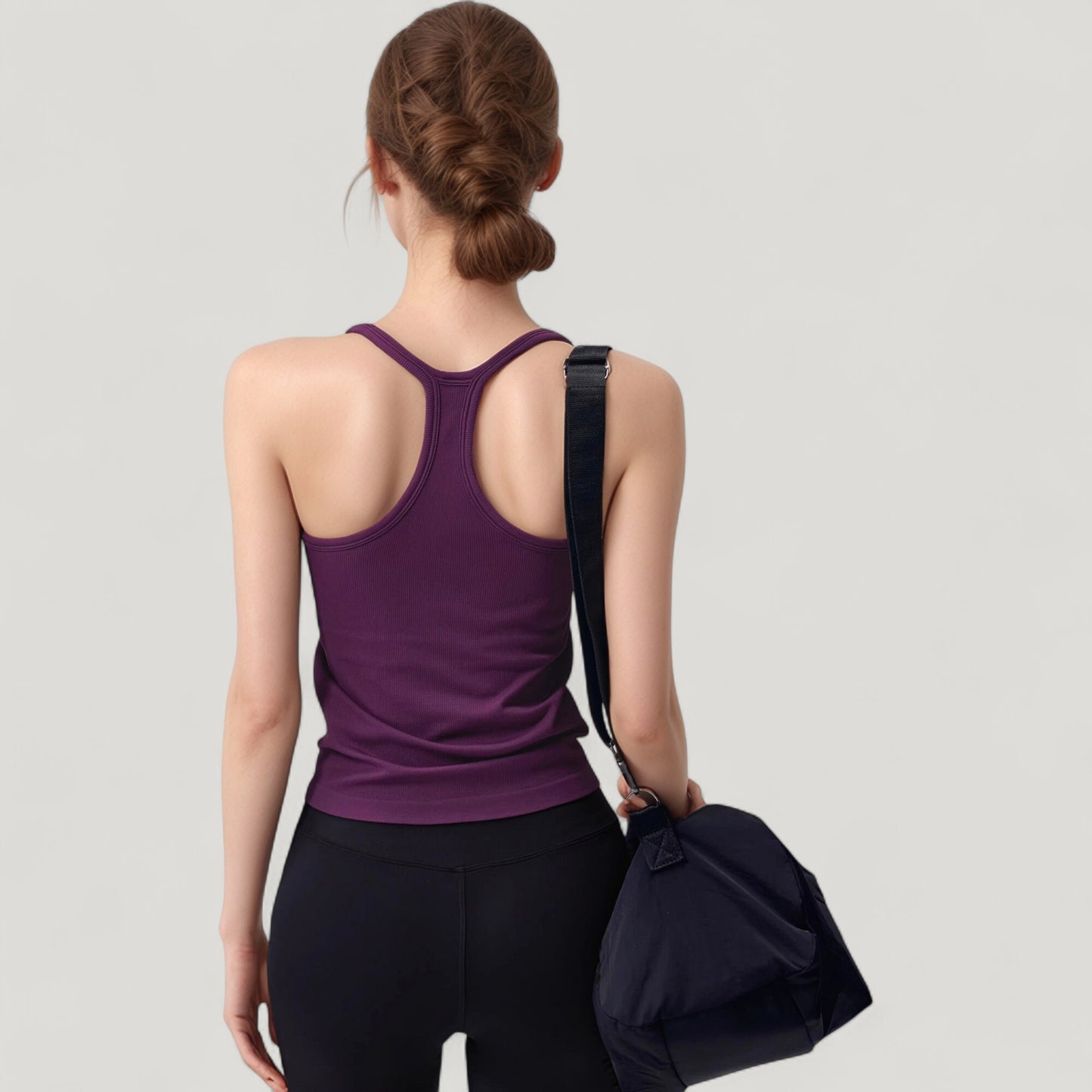 Anna-Kaci Active Women's Scoop Neck Fitted Activewear Tank Top with Racerback Design and Soft Stretch Fabric