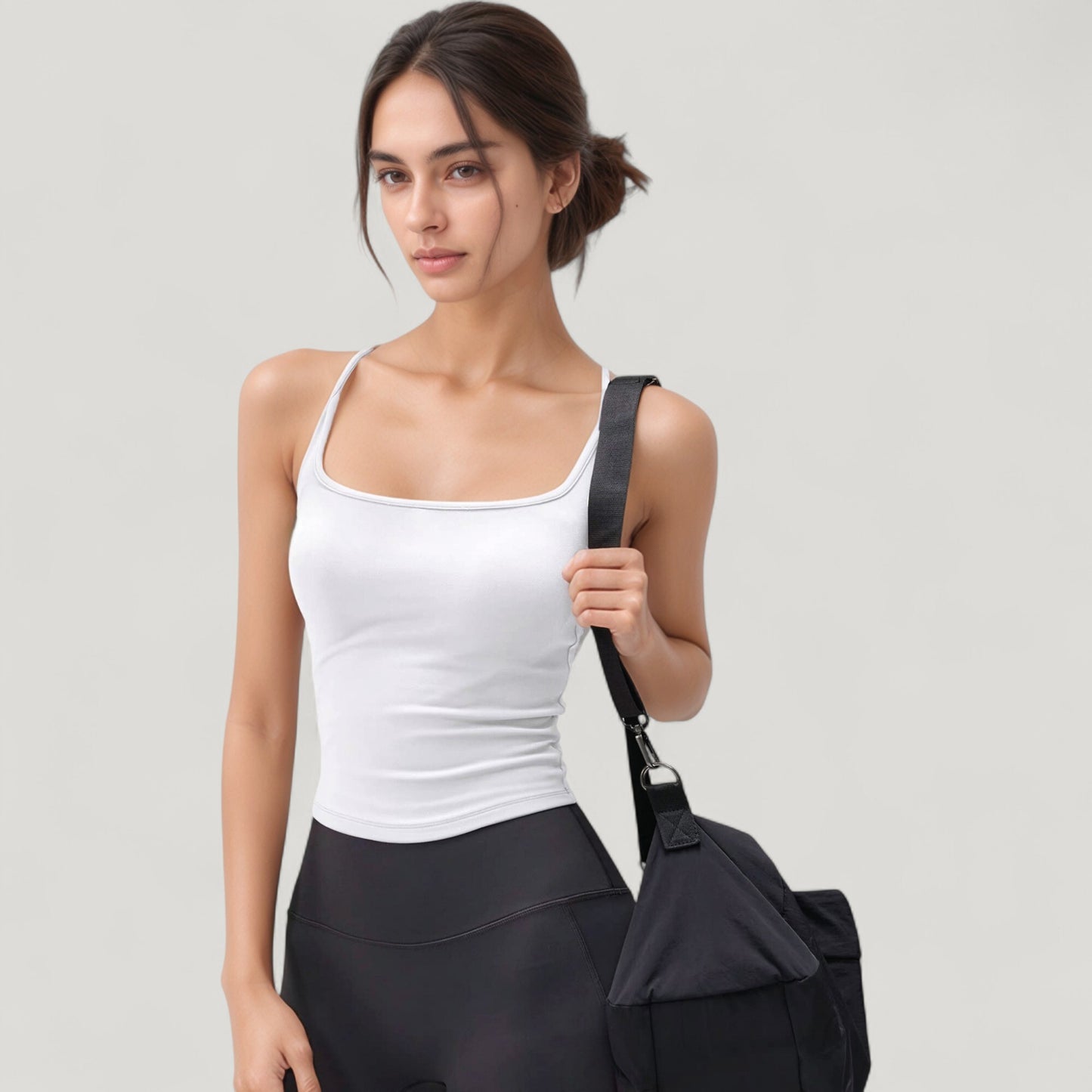 Anna-Kaci Active Women's Scoop Neck Fitted Activewear Tank Top with Racerback Design and Soft Stretch Fabric