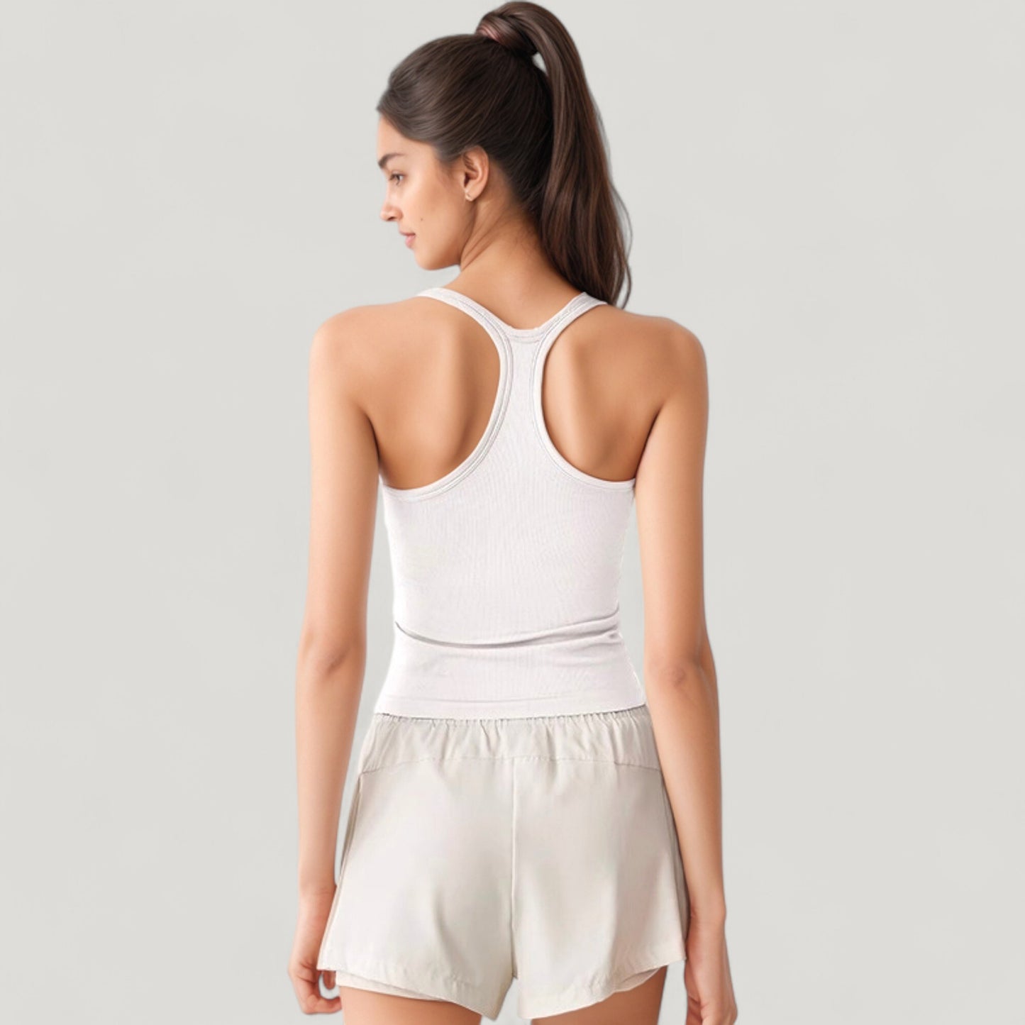 Anna-Kaci Active Women's Scoop Neck Fitted Activewear Tank Top with Racerback Design and Soft Stretch Fabric