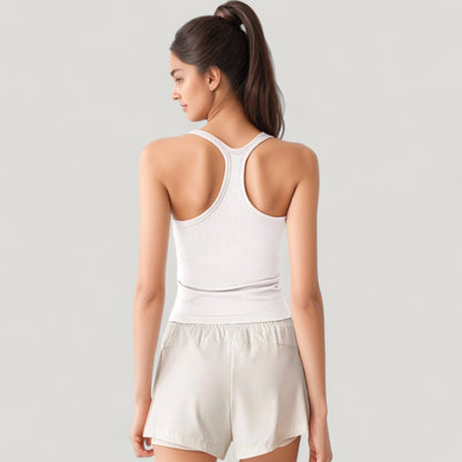 Anna-Kaci Active Women's Scoop Neck Fitted Activewear Tank Top with Racerback Design and Soft Stretch Fabric