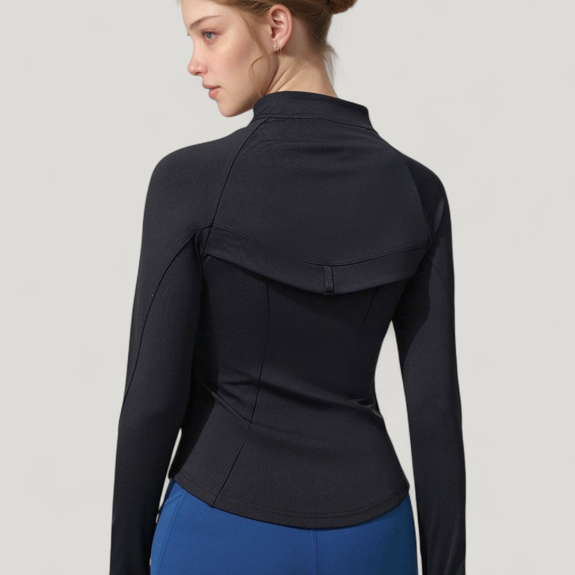 Anna-Kaci Active Women's Full Zip Long Sleeve Active Jacket with Slim Fit and High Collar