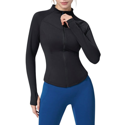 Anna-Kaci Active Women's Full Zip Long Sleeve Active Jacket with Slim Fit and High Collar