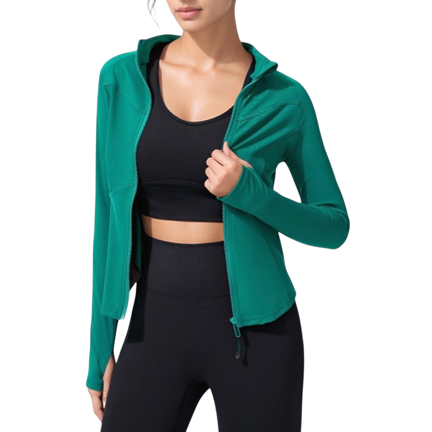 Anna-Kaci Active Women's Full Zip Long Sleeve Active Jacket with Slim Fit and High Collar