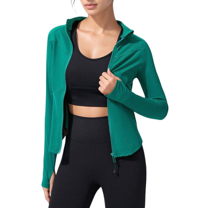 Anna-Kaci Active Women's Full Zip Long Sleeve Active Jacket with Slim Fit and High Collar