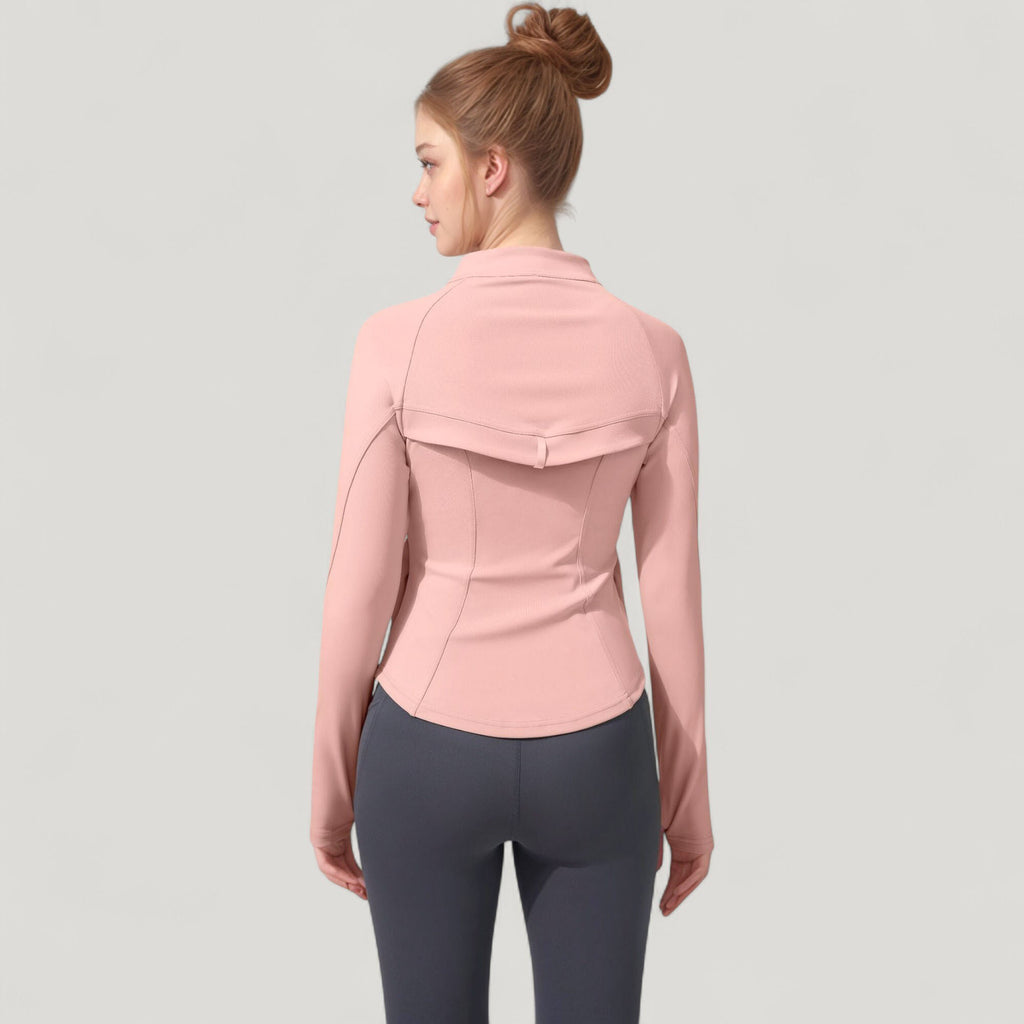 Anna-Kaci Active Women's Full Zip Long Sleeve Active Jacket with Slim Fit and High Collar