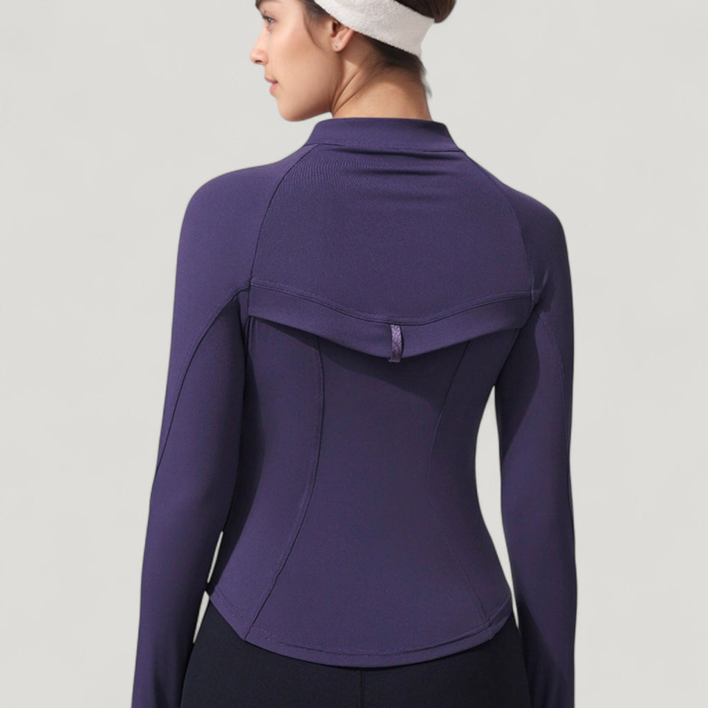 Anna-Kaci Active Women's Full Zip Long Sleeve Active Jacket with Slim Fit and High Collar