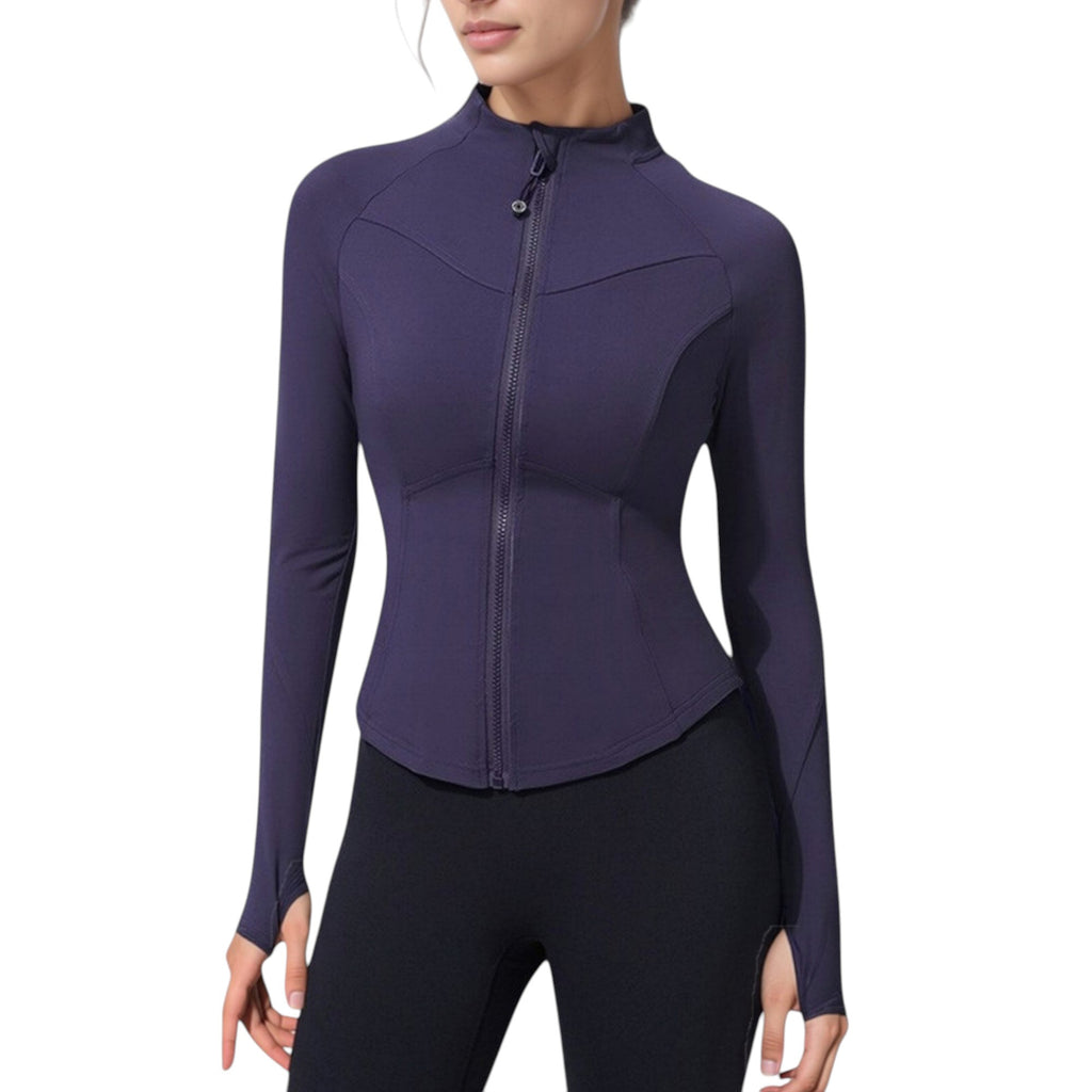 Anna-Kaci Active Women's Full Zip Long Sleeve Active Jacket with Slim Fit and High Collar