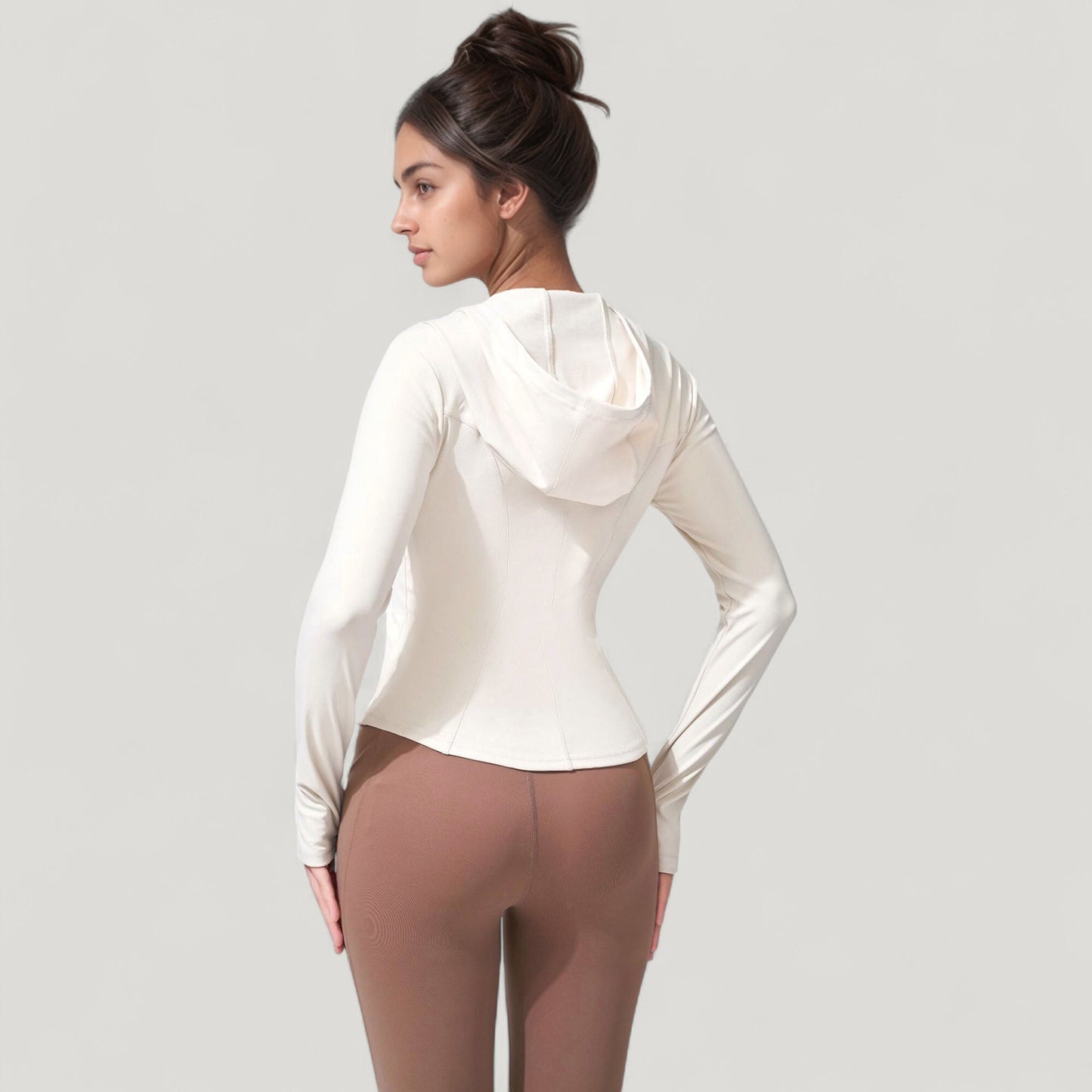 Anna-Kaci Active Women's Full Zip Long Sleeve Hooded Active Jacket with Slim Fit and Thumbhole Cuffs