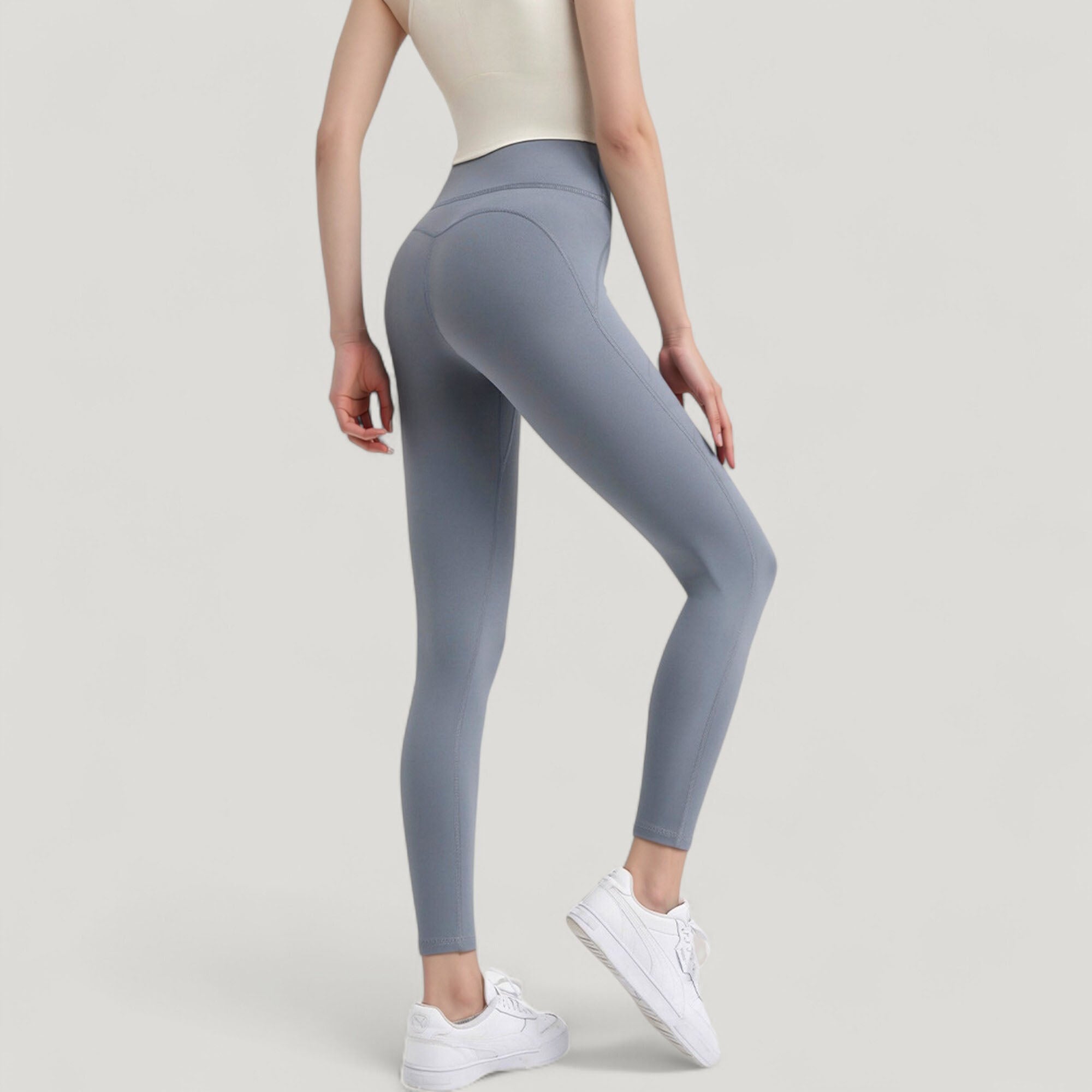 Anna-Kaci Active Women's High Waist Full Length Active Leggings with Wide Waistband and Seamless Design
