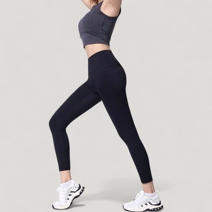 Anna-Kaci Active Women's High Waist Full Length Leggings with Wide Waistband and Side Pocket