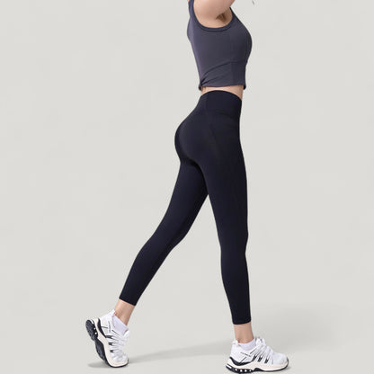 Anna-Kaci Active Women's High Waist Full Length Leggings with Wide Waistband and Side Pocket