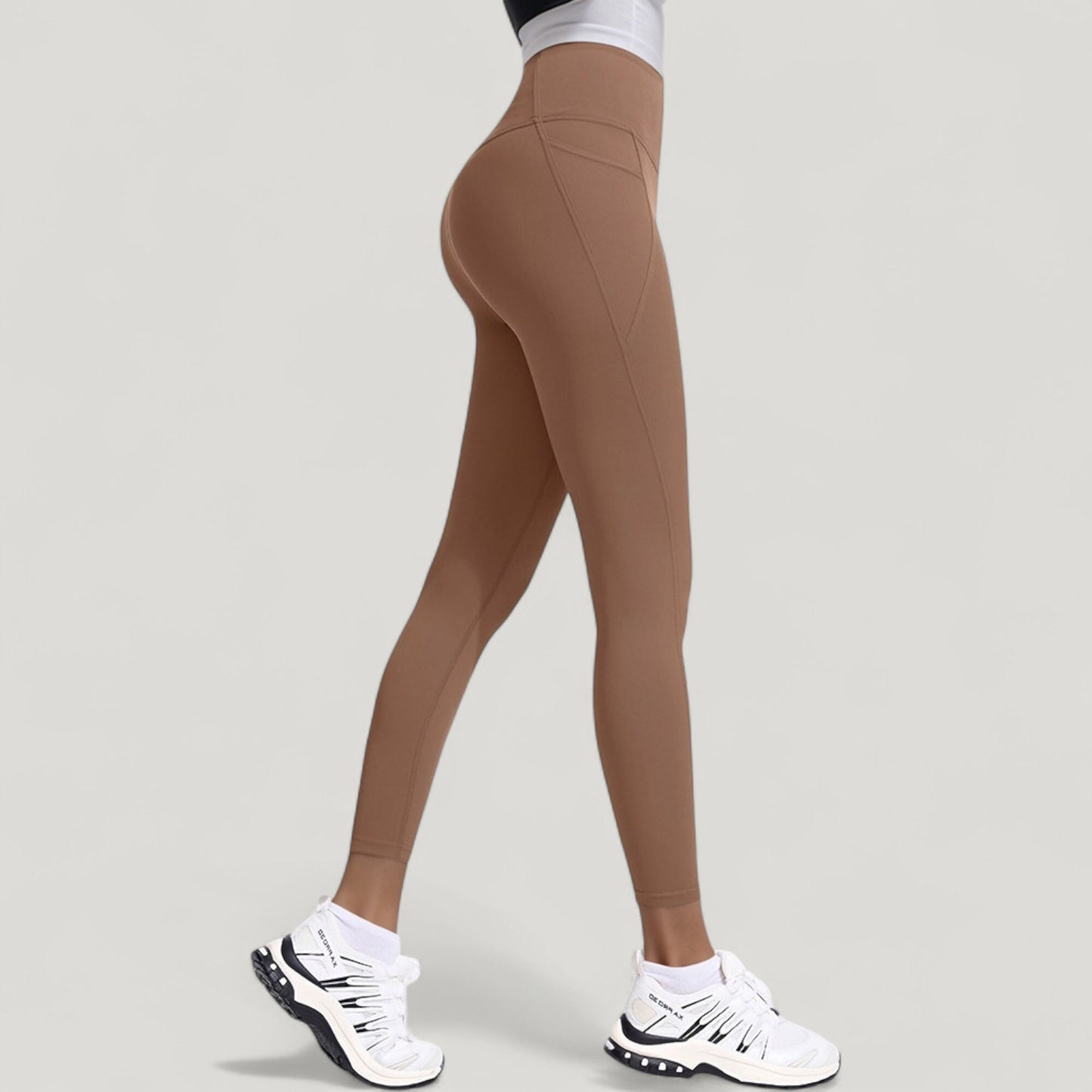 Anna-Kaci Active Women's High Waist Full Length Leggings with Wide Waistband and Side Pocket