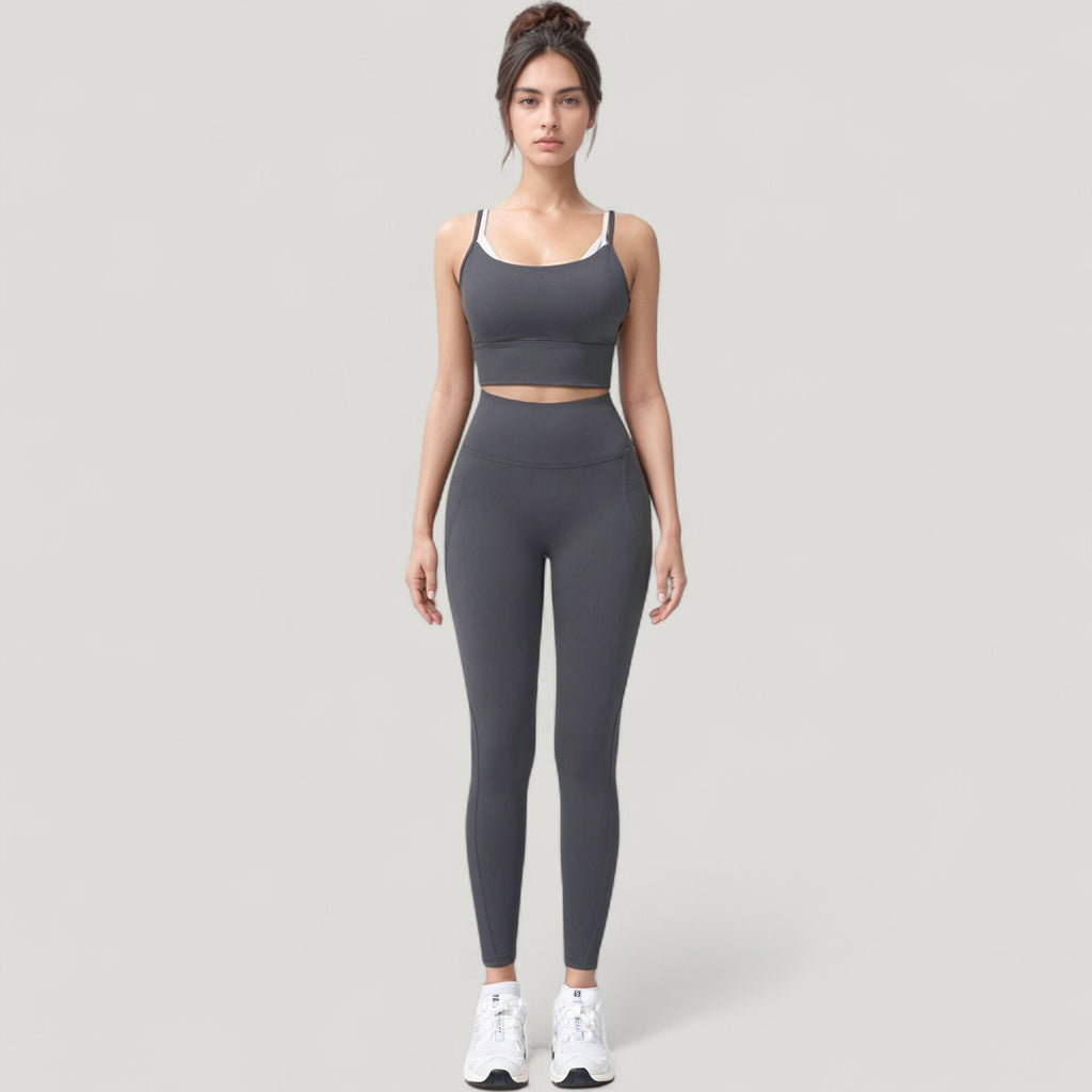 Anna-Kaci Active Women's High Waist Full Length Leggings with Wide Waistband and Side Pocket