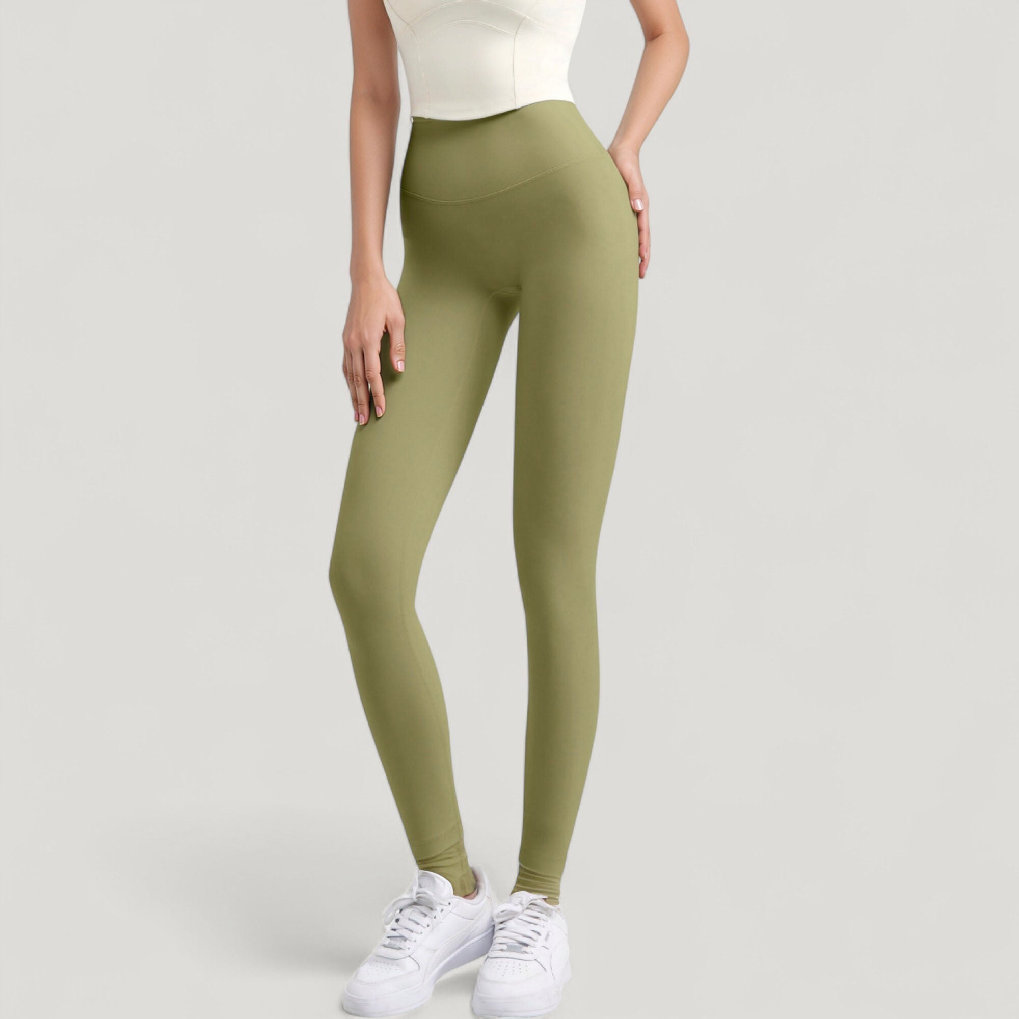 Anna-Kaci Active Women's High Waist Full Length Leggings with Wide Waistband