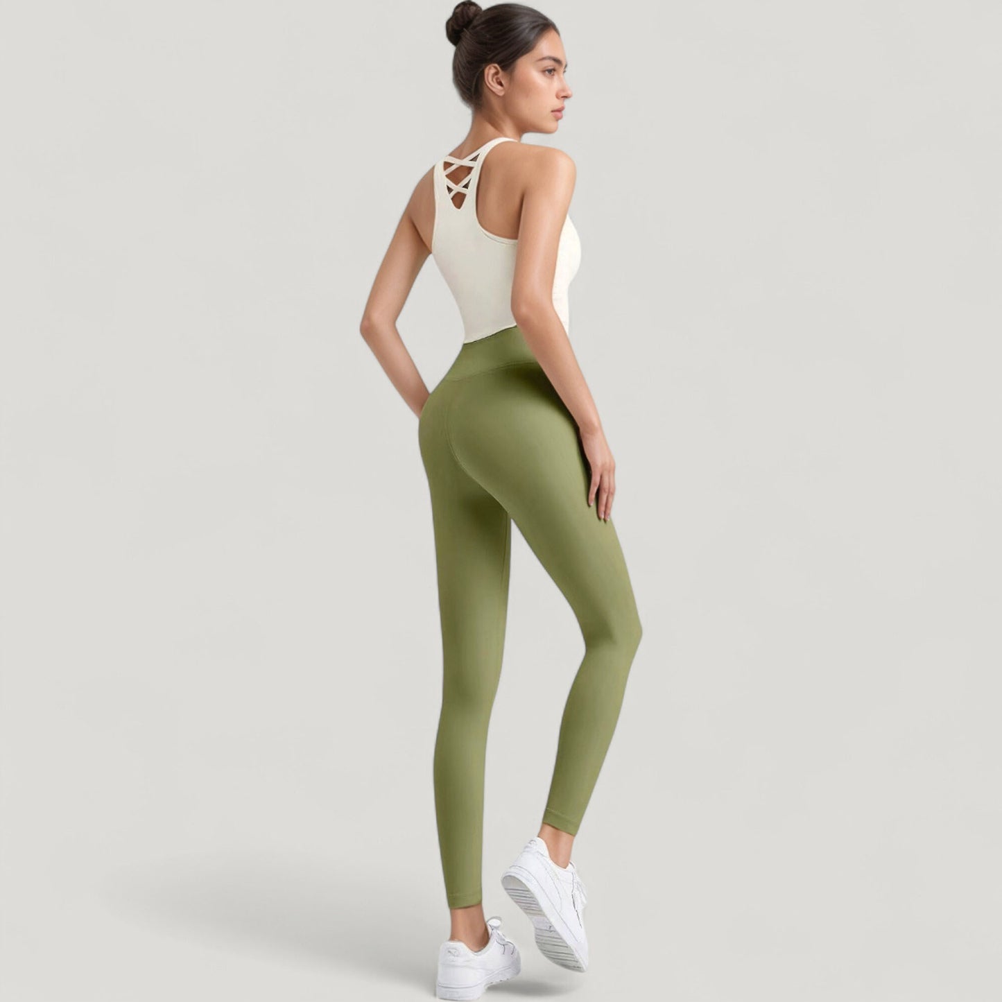 Anna-Kaci Active Women's High Waist Full Length Leggings with Wide Waistband
