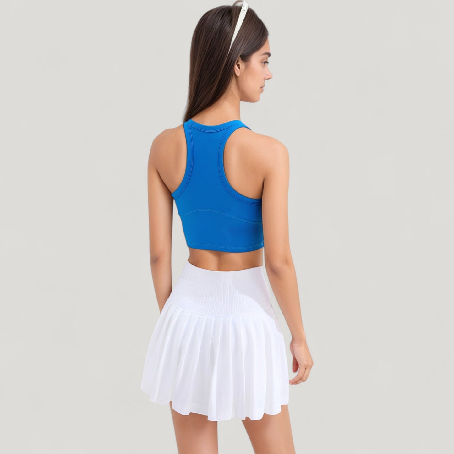 Anna-Kaci Active Women's High Neck Racerback Athletic Top with Contoured Seam Details