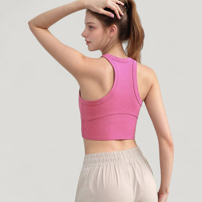 Anna-Kaci Active Women's High Neck Racerback Athletic Top with Contoured Seam Details
