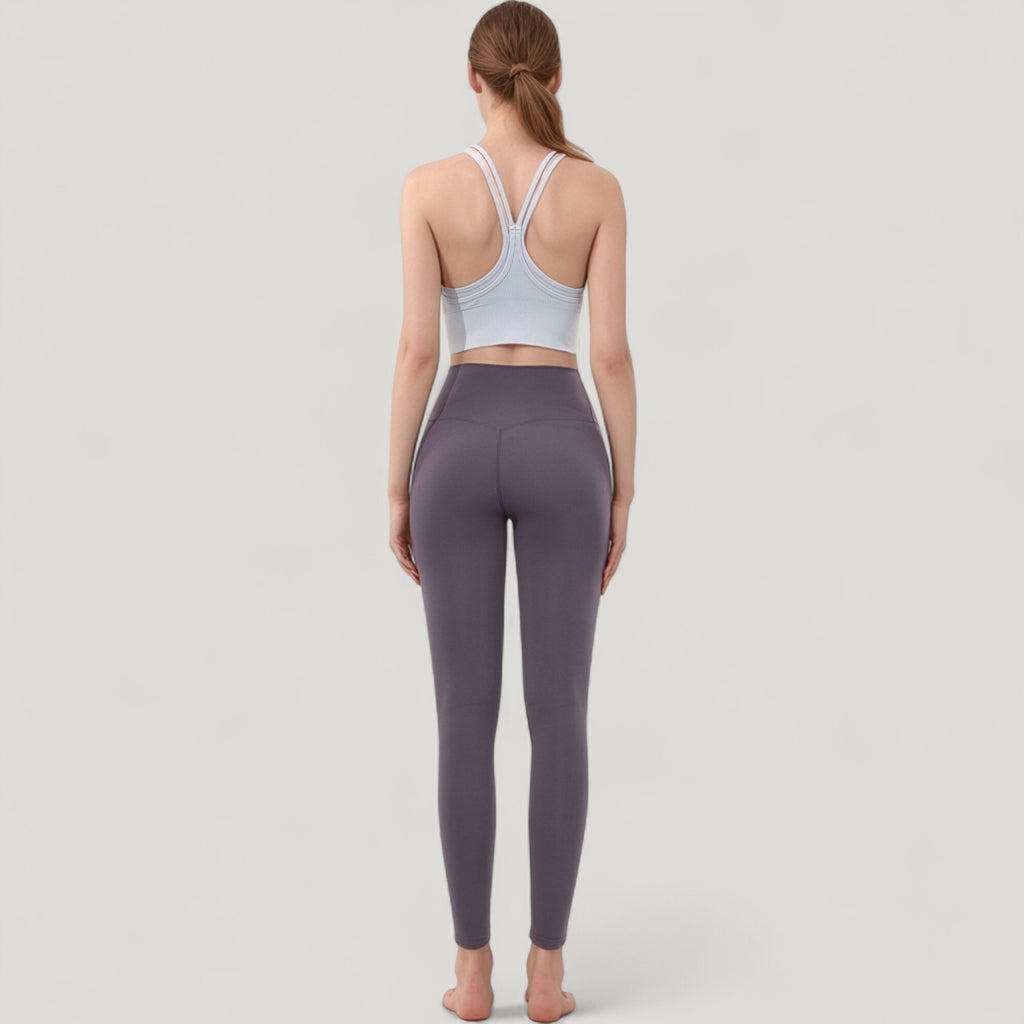 Anna-Kaci Active Women's Double Strap Crew Neck Ribbed Crop Top with Fitted Hem