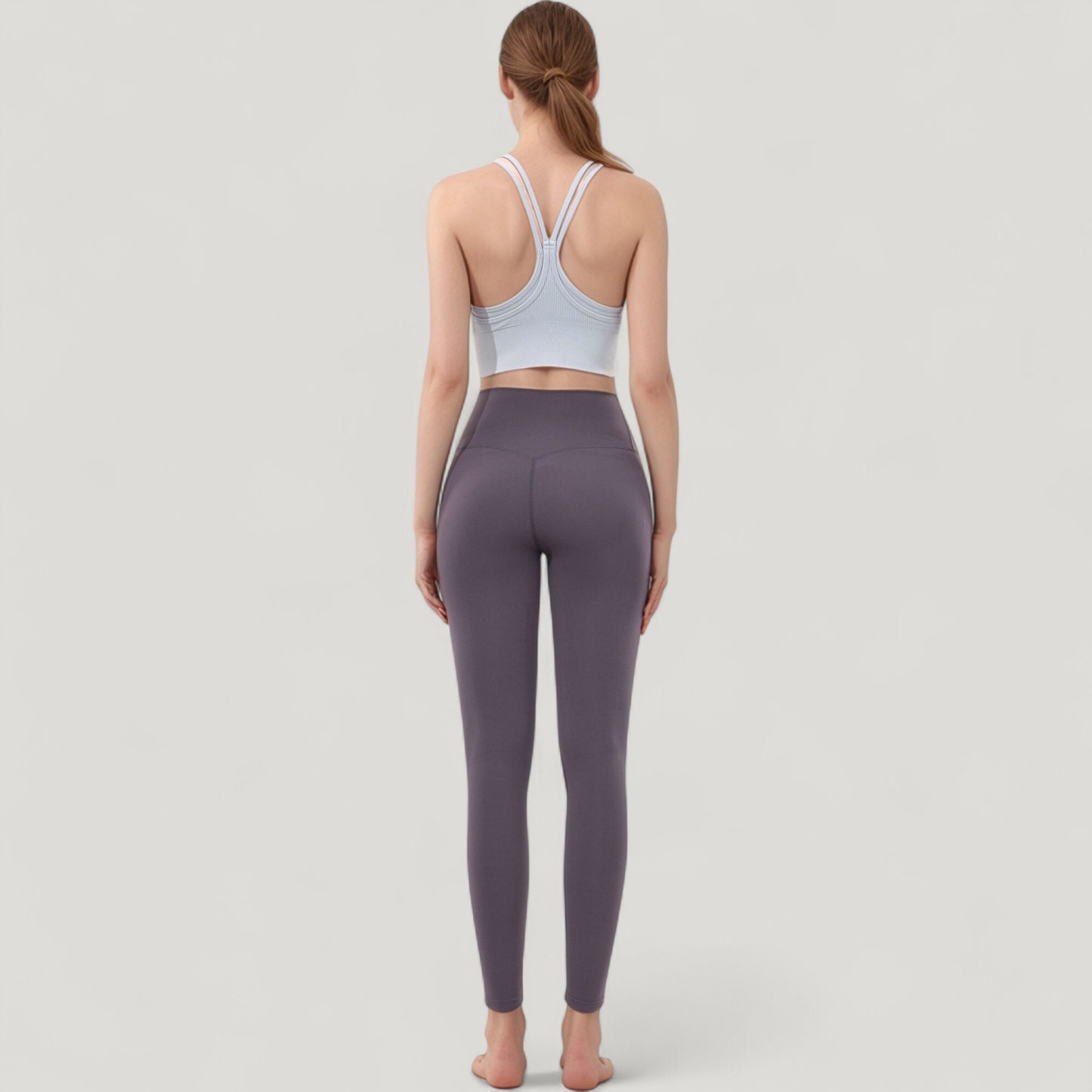 Anna-Kaci Active Women's Double Strap Crew Neck Ribbed Crop Top with Fitted Hem