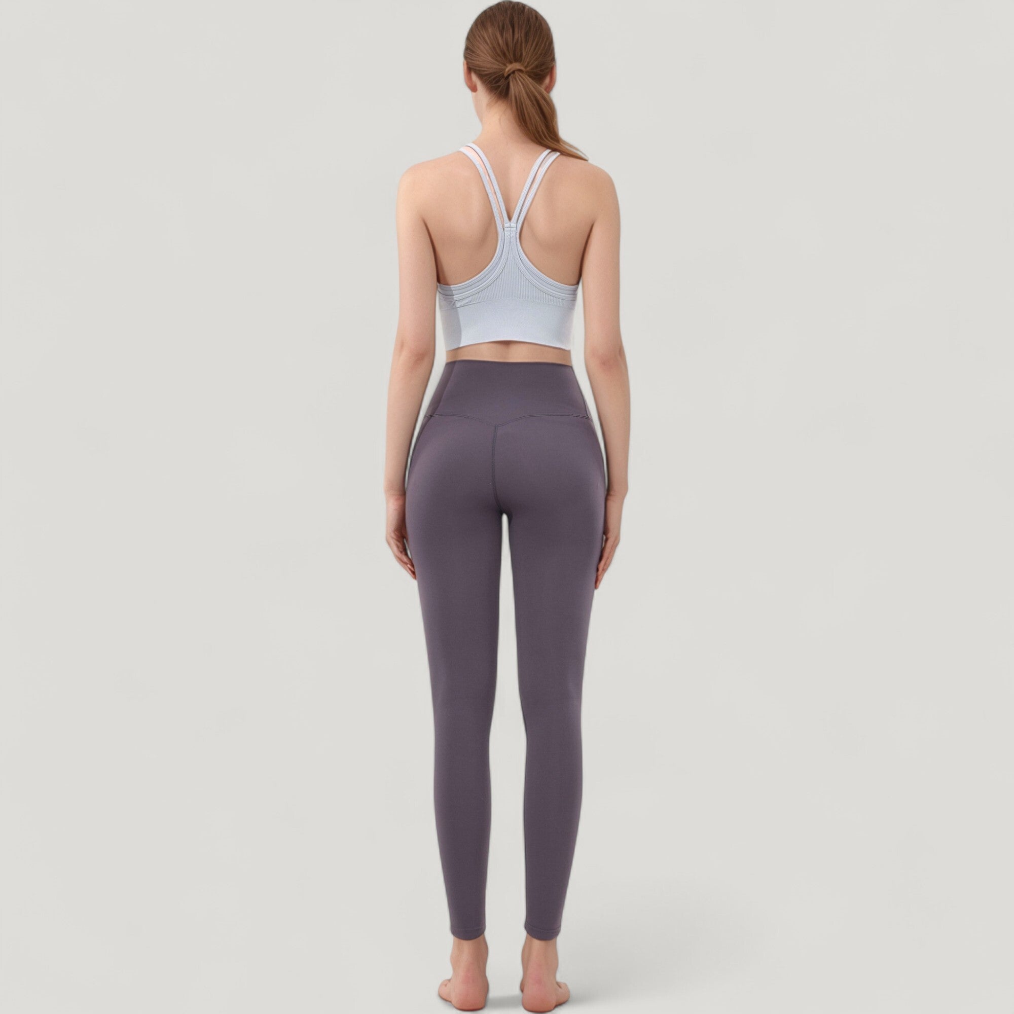 Anna-Kaci Active Women's Double Strap Crew Neck Ribbed Crop Top with Fitted Hem