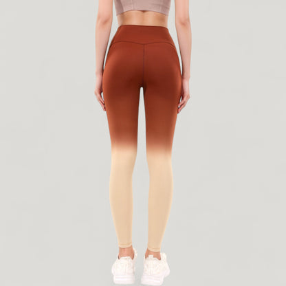 Anna-Kaci Active Women's High Waist Ombre Gradient Seamless Leggings with Wide Waistband