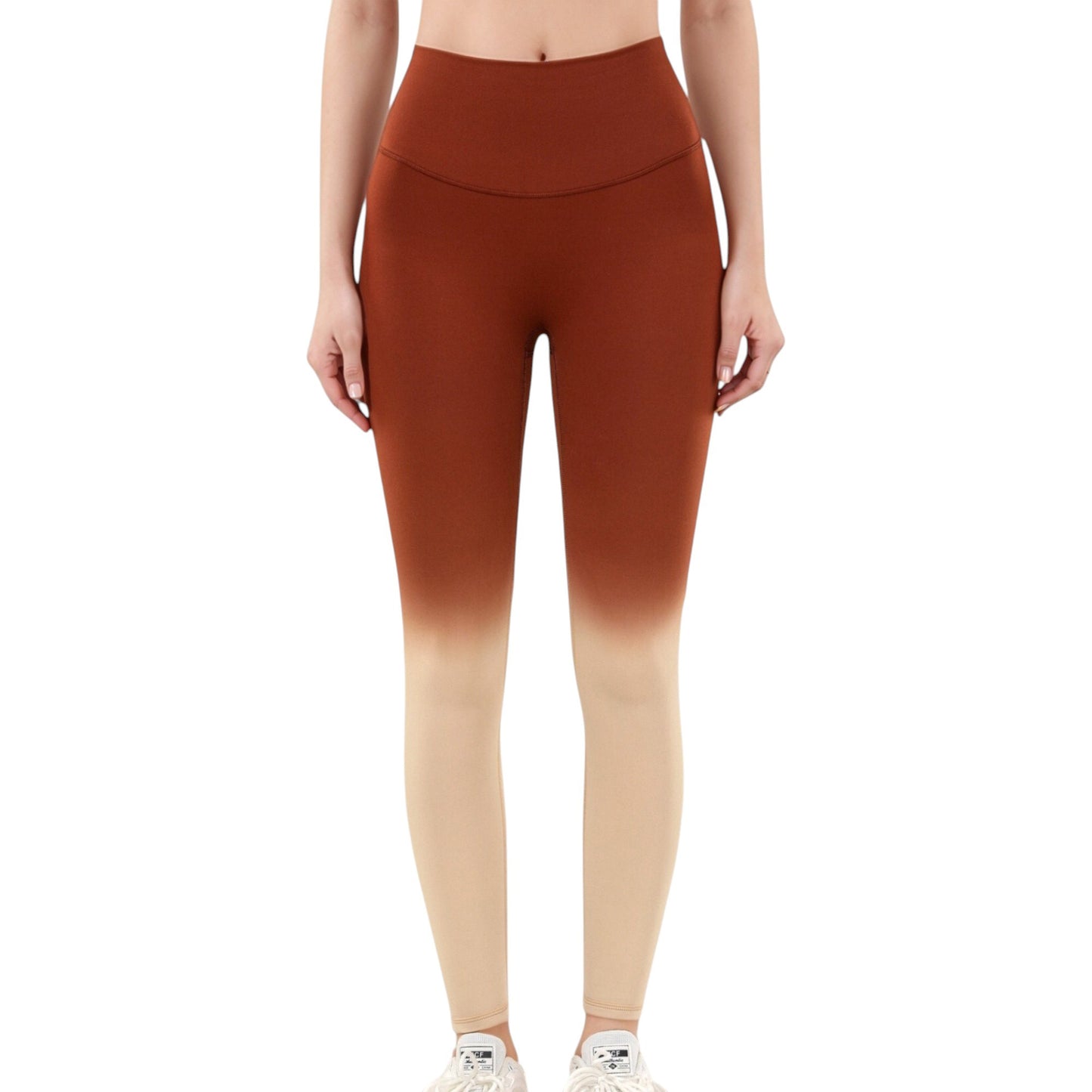 Anna-Kaci Active Women's High Waist Ombre Gradient Seamless Leggings with Wide Waistband