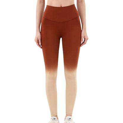 Anna-Kaci Active Women's High Waist Ombre Gradient Seamless Leggings with Wide Waistband