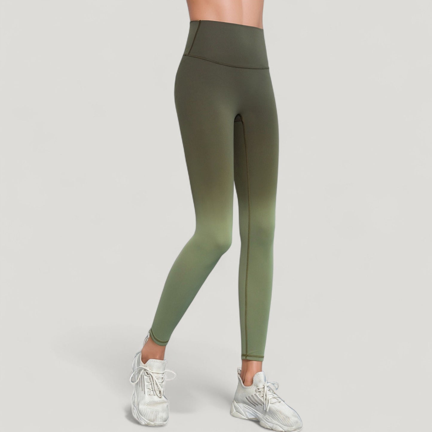 Anna-Kaci Active Women's High Waist Ombre Gradient Seamless Leggings with Wide Waistband