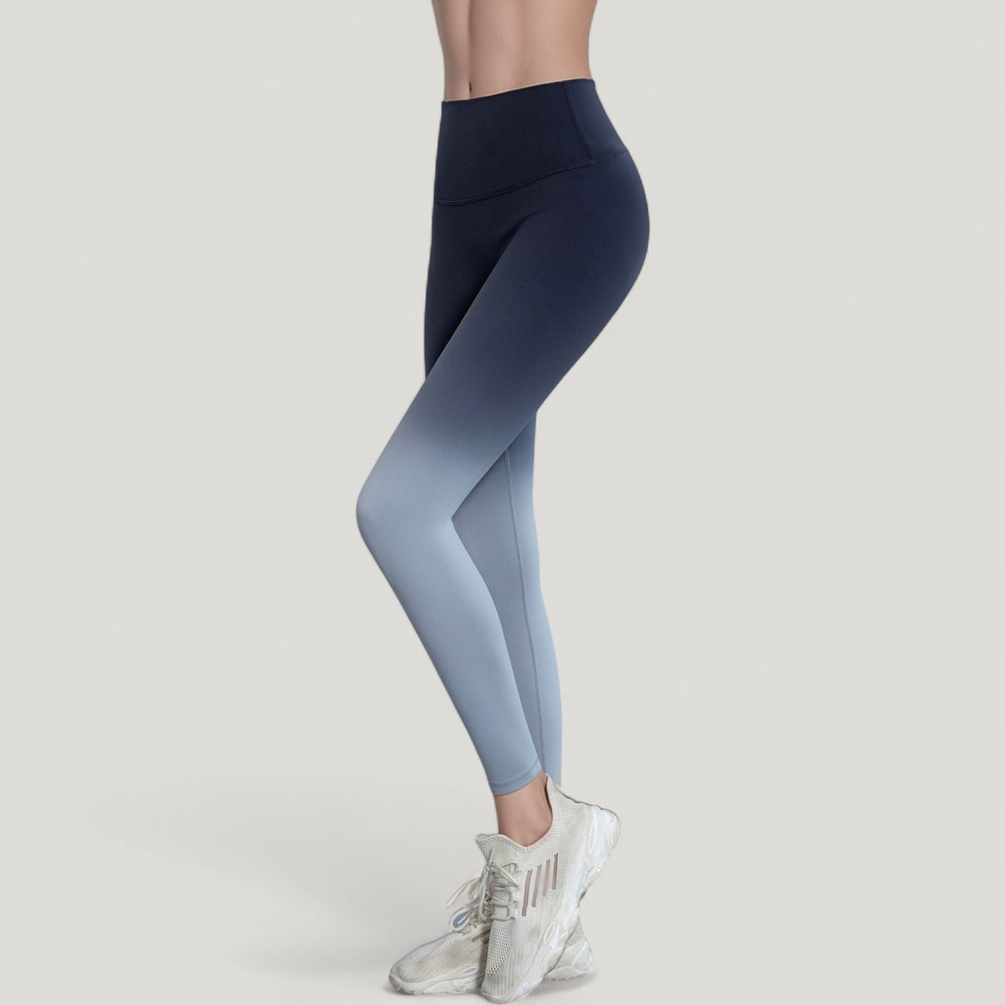 Anna-Kaci Active Women's High Waist Ombre Gradient Seamless Leggings with Wide Waistband