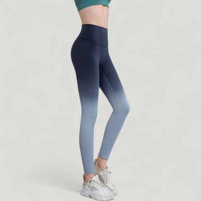 Anna-Kaci Active Women's High Waist Ombre Gradient Seamless Leggings with Wide Waistband