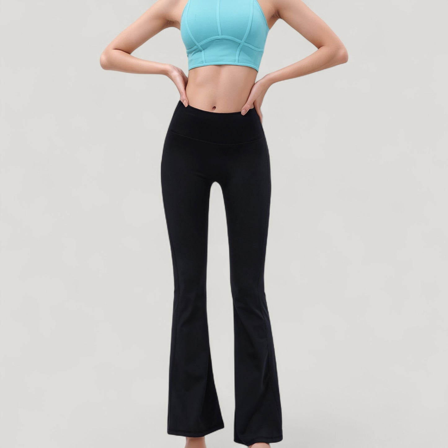 Anna-Kaci Active Women's High Waist Flare Yoga Pants with Seam Detailing
