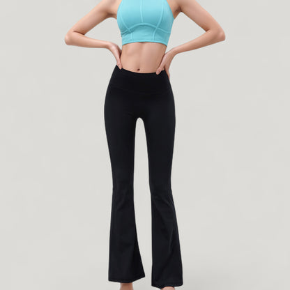 Anna-Kaci Active Women's High Waist Flare Yoga Pants with Seam Detailing