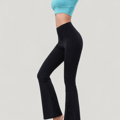 Anna-Kaci Active Women's High Waist Flare Yoga Pants with Seam Detailing