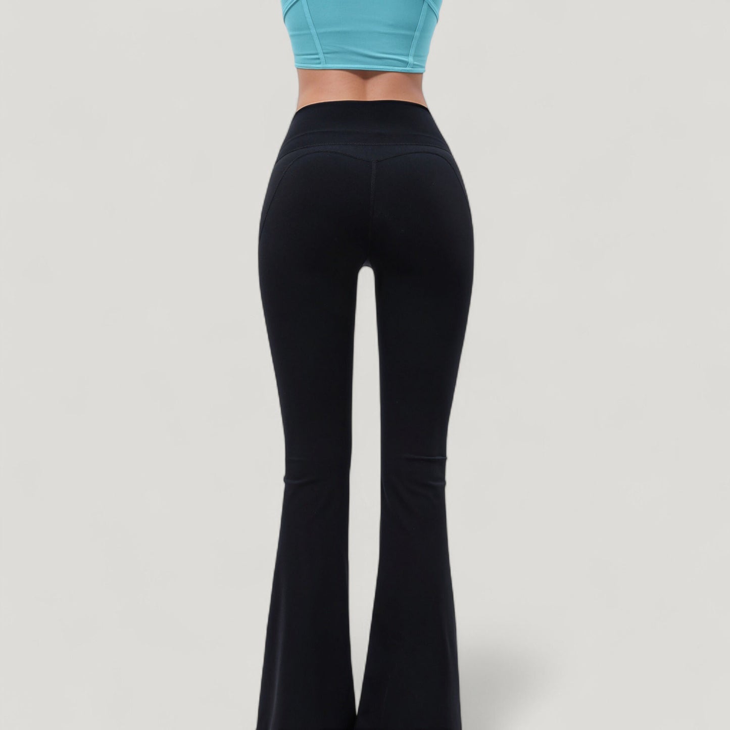 Anna-Kaci Active Women's High Waist Flare Yoga Pants with Seam Detailing