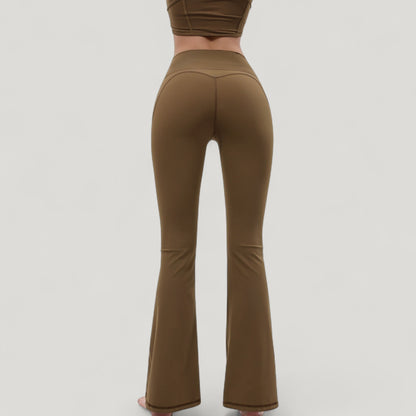 Anna-Kaci Active Women's High Waist Flare Yoga Pants with Seam Detailing