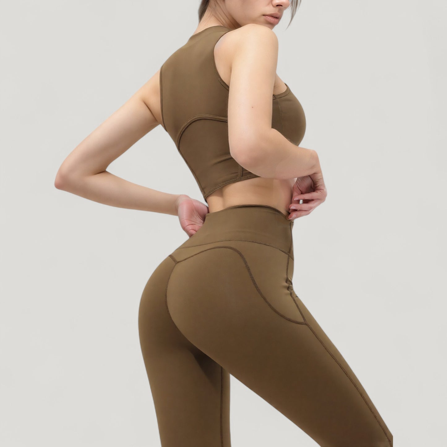 Anna-Kaci Active Women's High Waist Flare Yoga Pants with Seam Detailing
