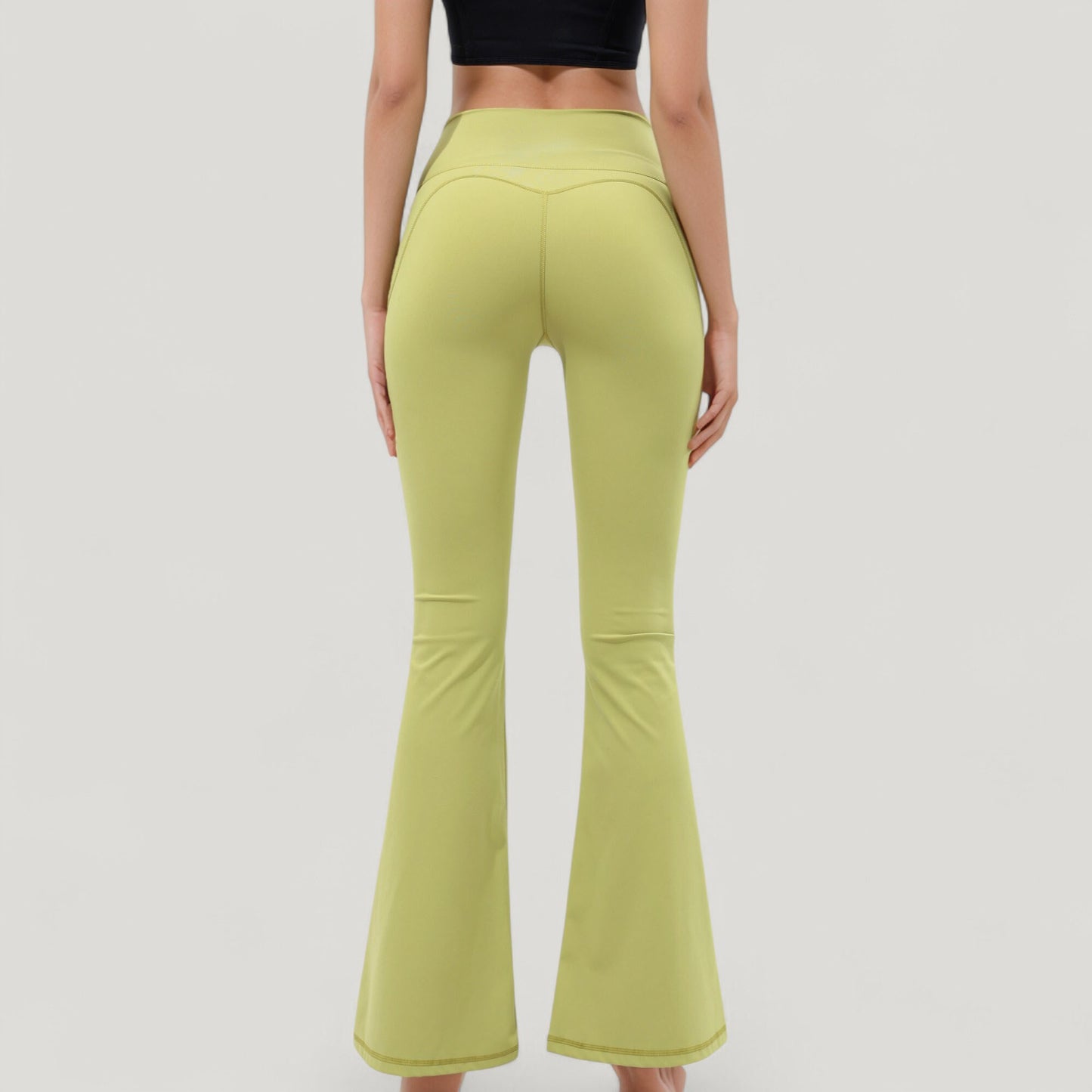Anna-Kaci Active Women's High Waist Flare Yoga Pants with Seam Detailing
