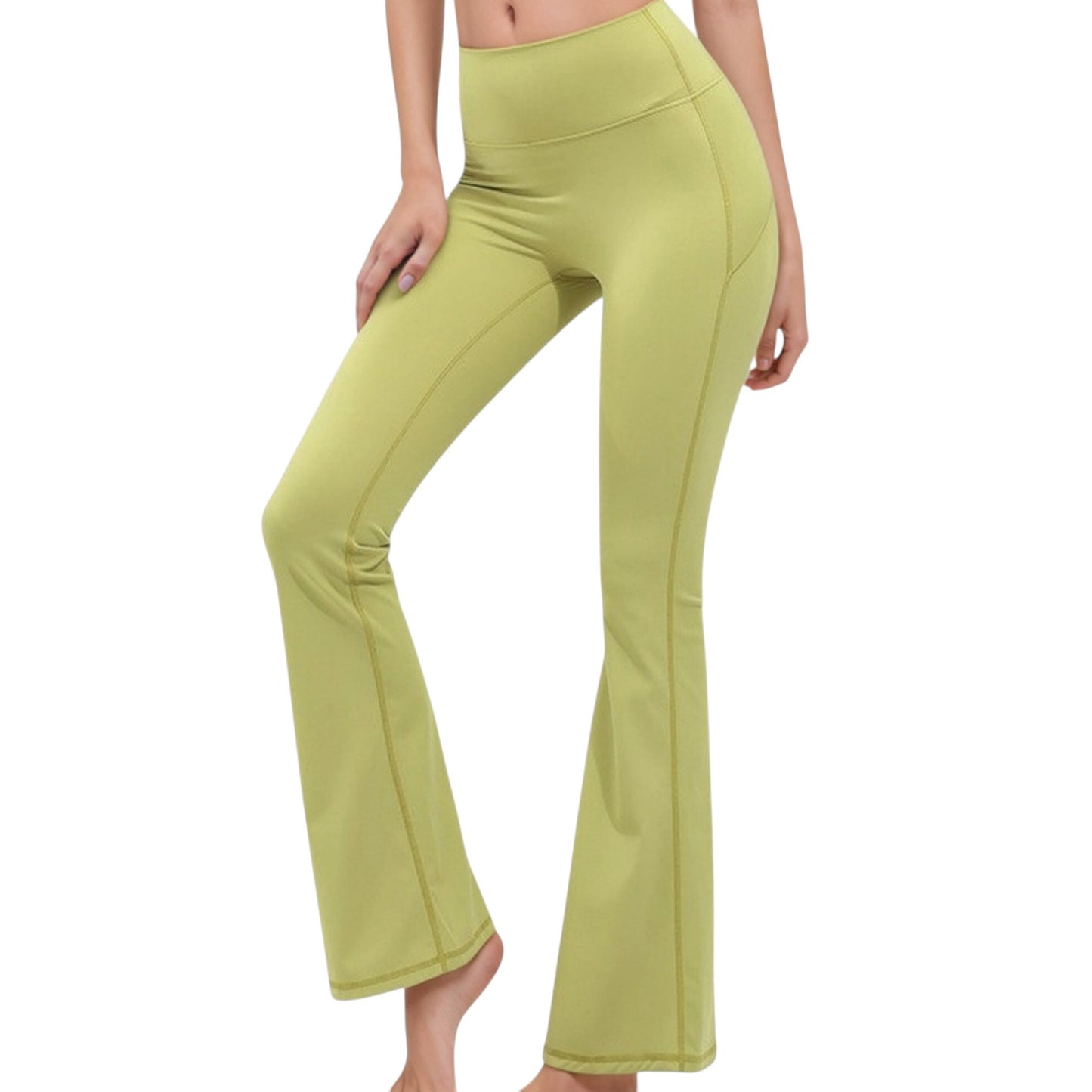 Anna-Kaci Active Women's High Waist Flare Yoga Pants with Seam Detailing