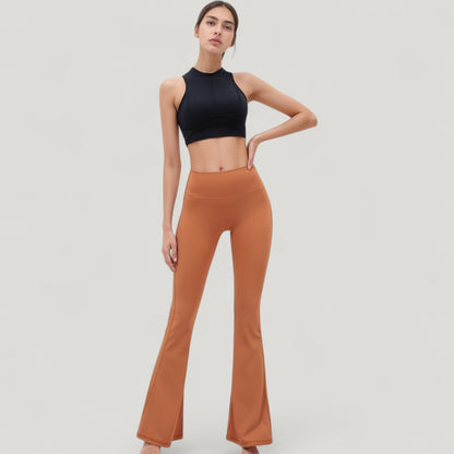 Anna-Kaci Active Women's High Waist Flare Yoga Pants with Seam Detailing
