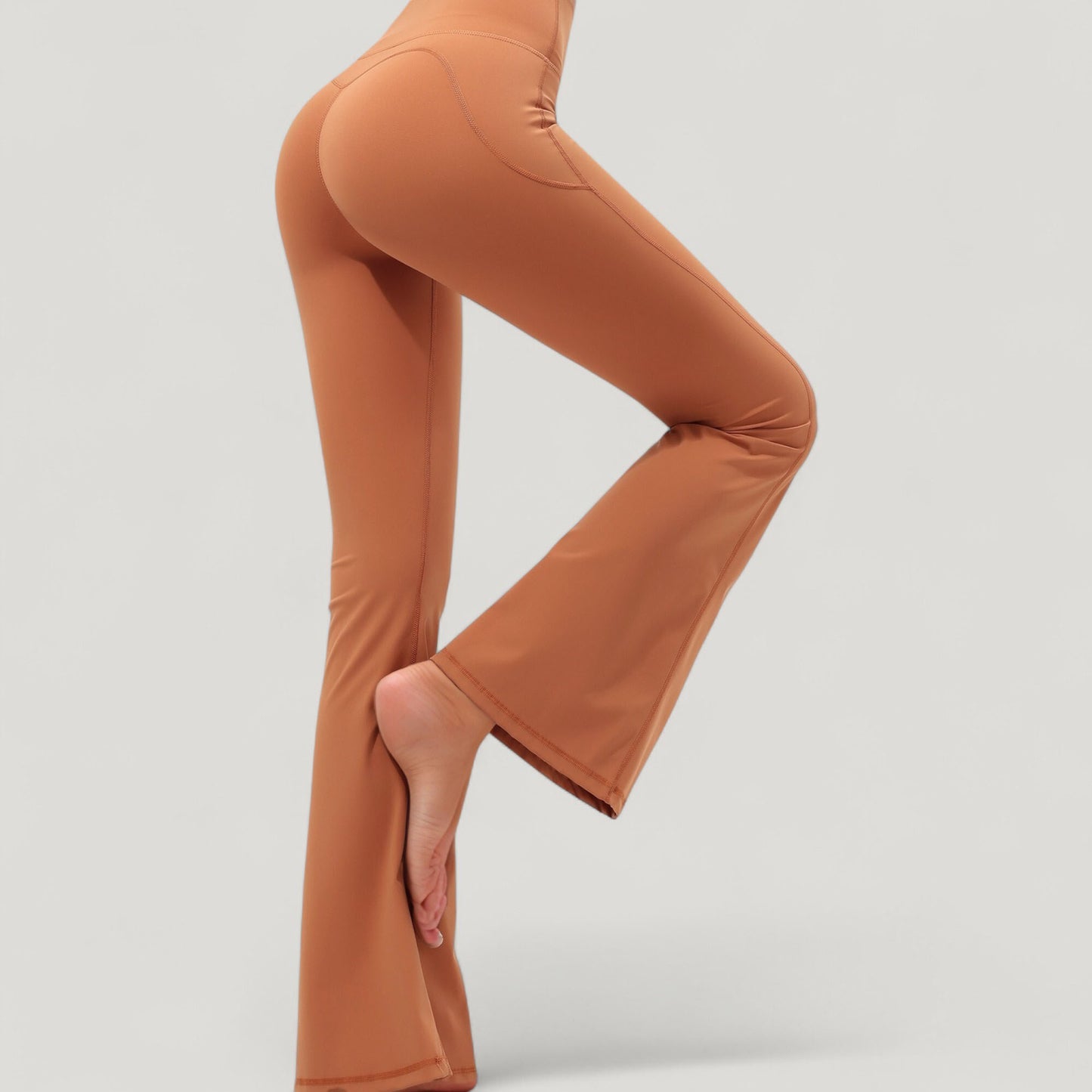 Anna-Kaci Active Women's High Waist Flare Yoga Pants with Seam Detailing