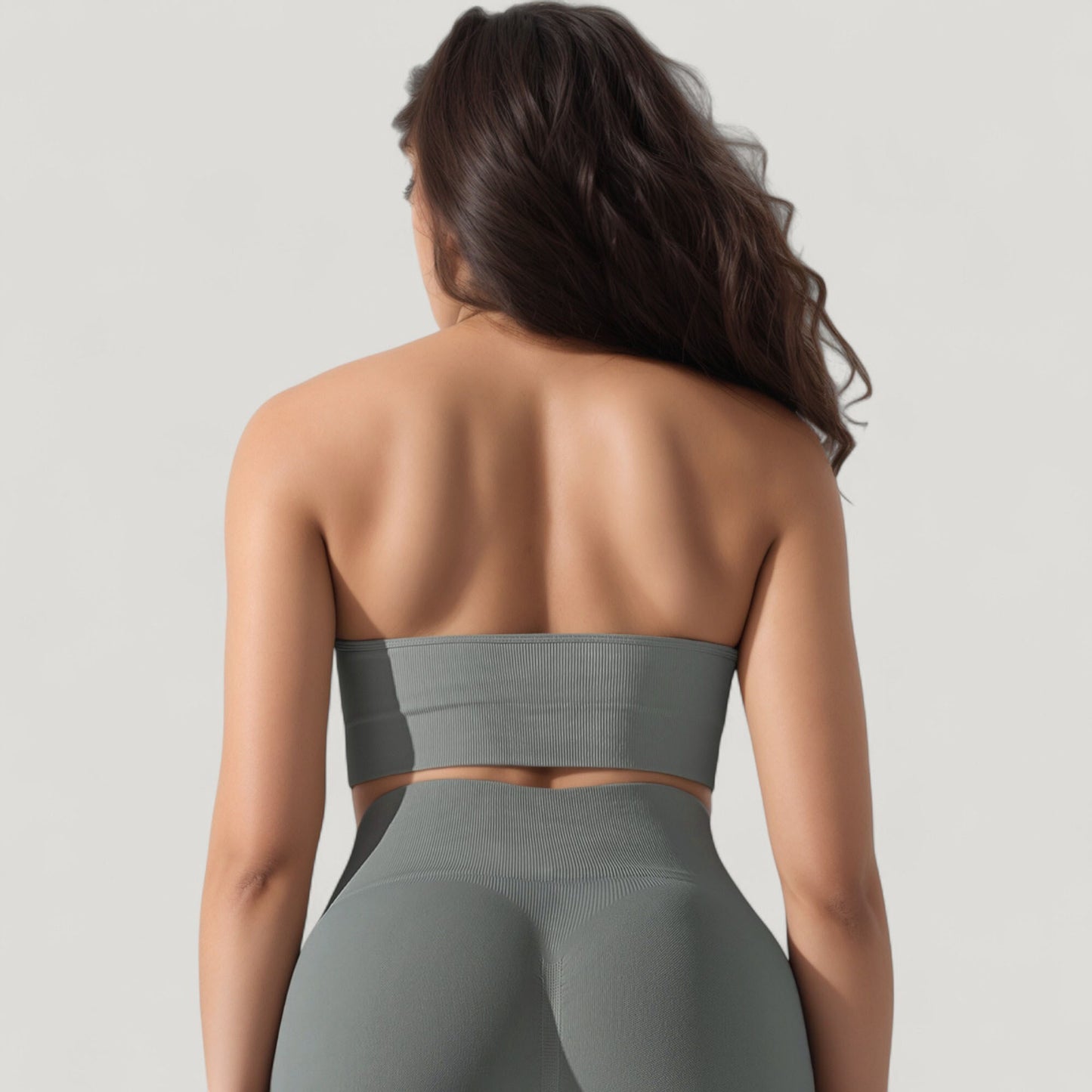 Anna-Kaci Active Women's Seamless Halter Neck Athletic Crop Top with Ribbed Detailing