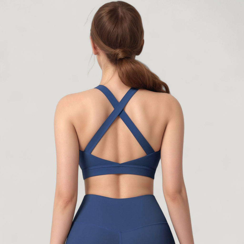 Anna-Kaci Active Women's Scoop Neck Seamless Athletic Crop Top with Wide Shoulder Straps