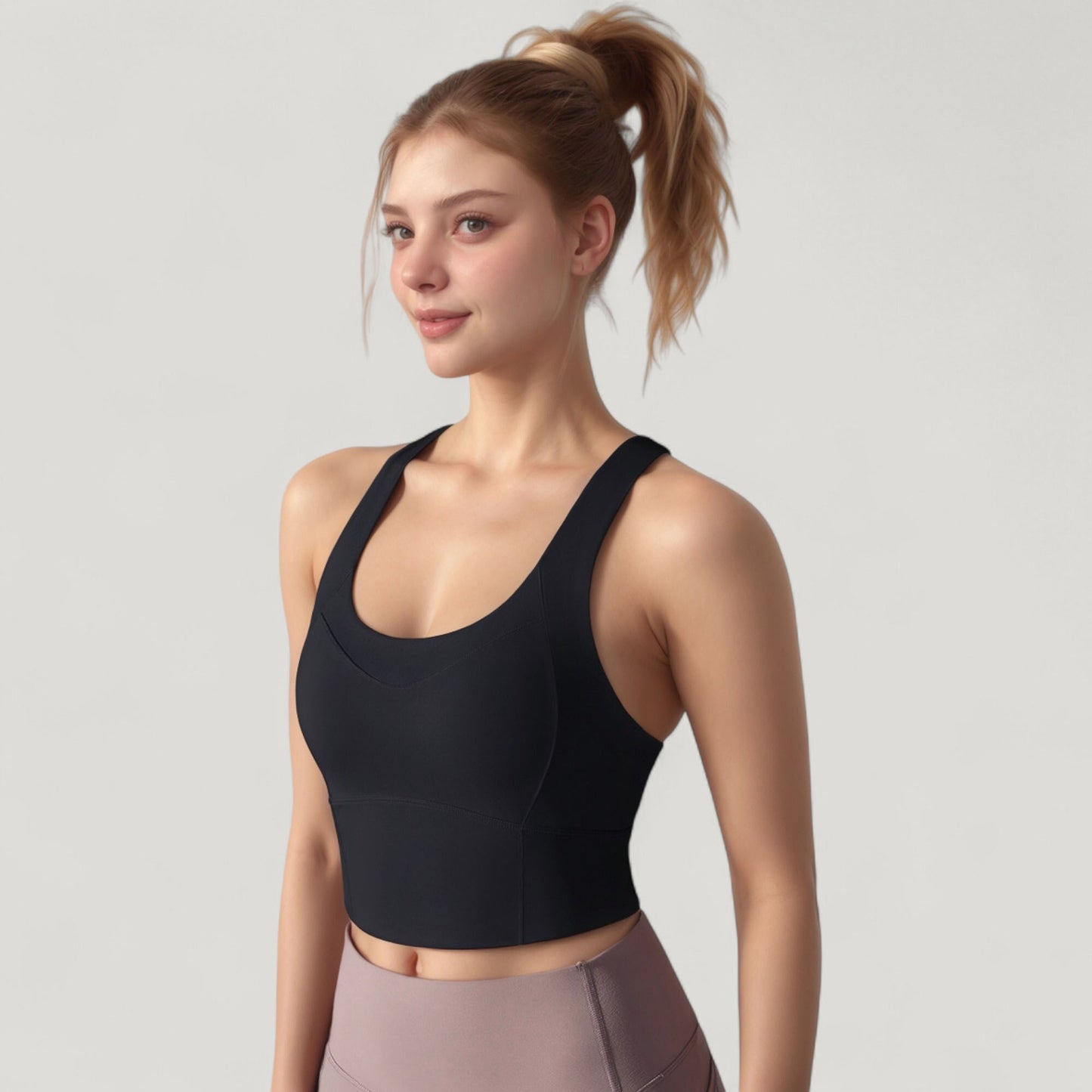 Anna-Kaci Active Women's Athletic Crop Tank Top with Cross Back Straps and Scoop Neckline