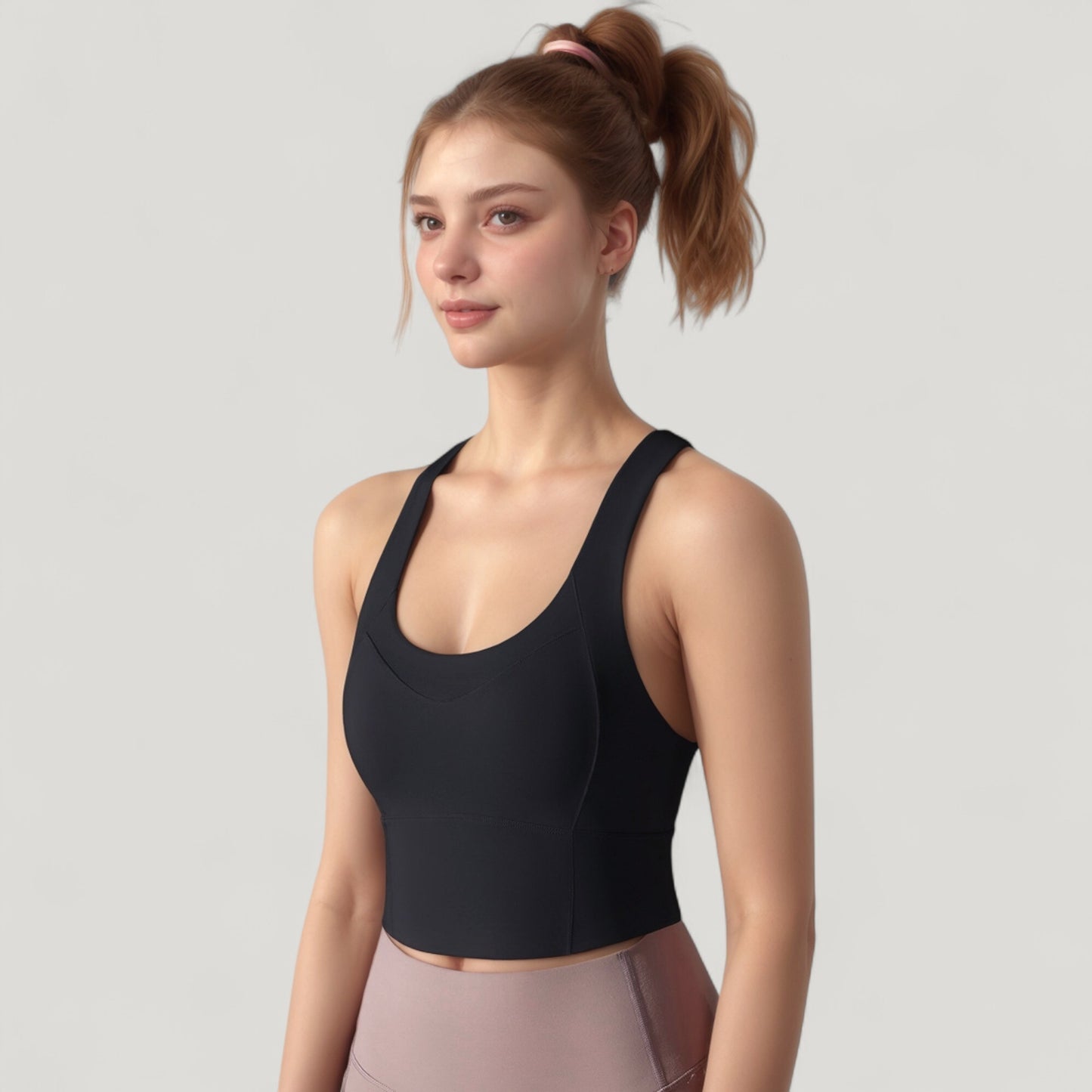 Anna-Kaci Active Women's Athletic Crop Tank Top with Cross Back Straps and Scoop Neckline