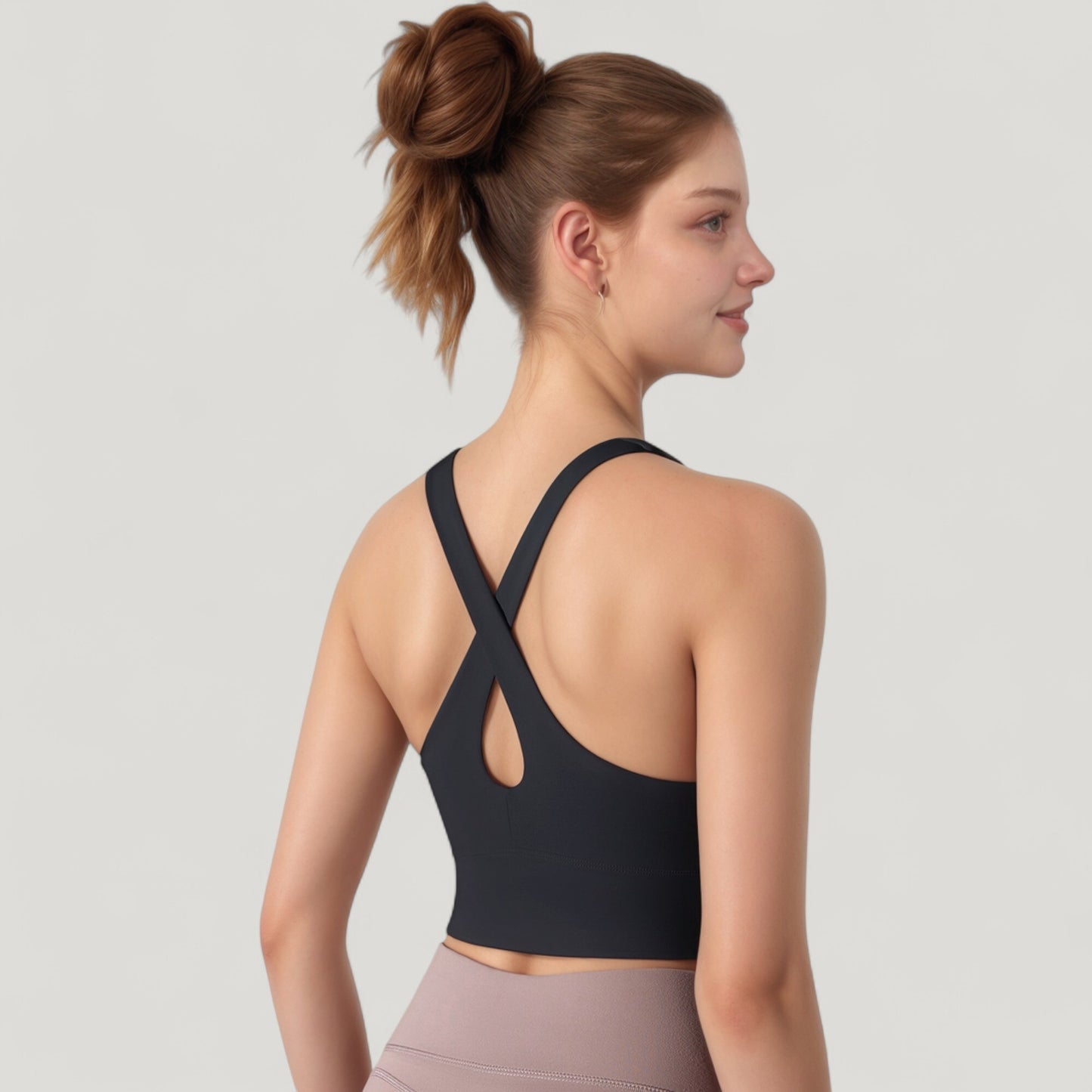 Anna-Kaci Active Women's Athletic Crop Tank Top with Cross Back Straps and Scoop Neckline