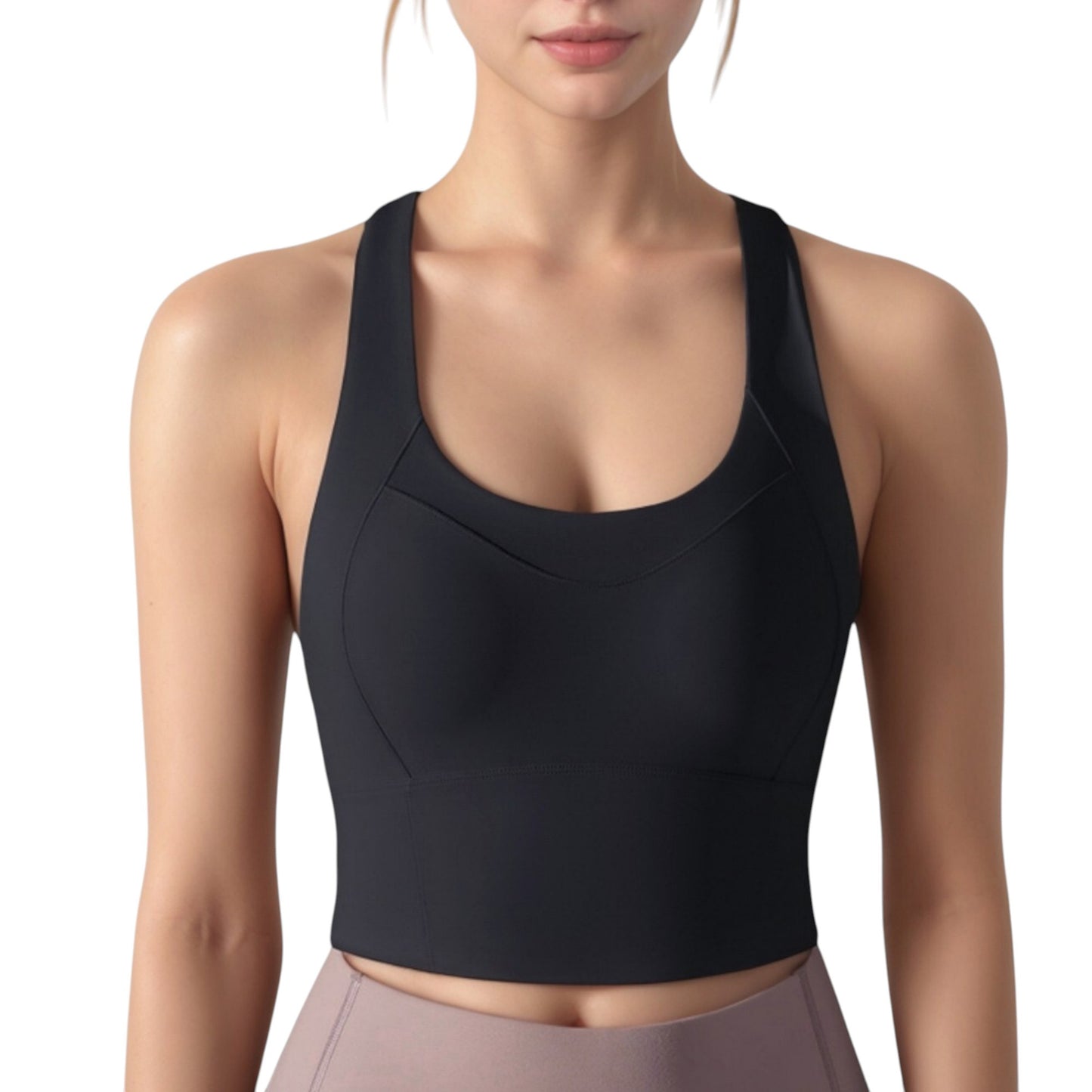 Anna-Kaci Active Women's Athletic Crop Tank Top with Cross Back Straps and Scoop Neckline