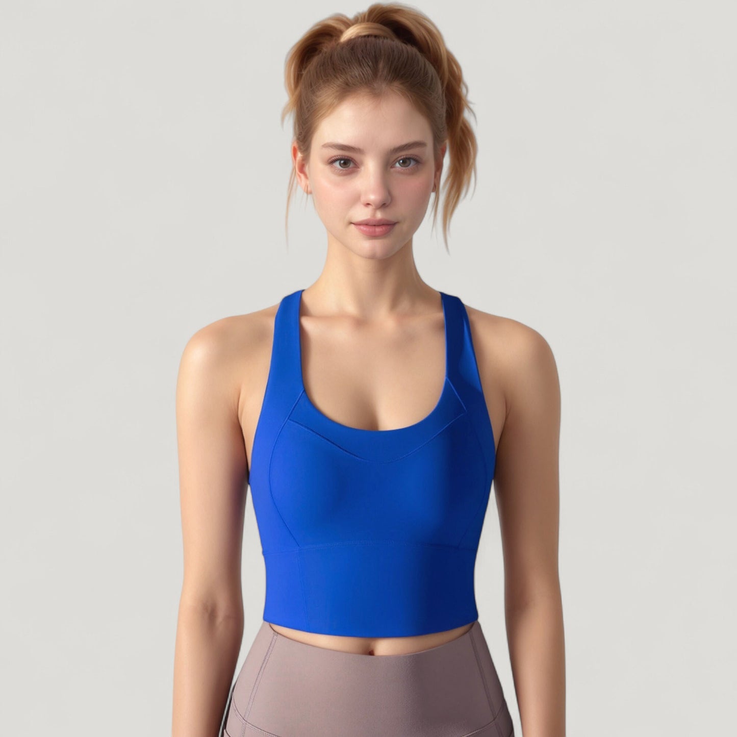 Anna-Kaci Active Women's Athletic Crop Tank Top with Cross Back Straps and Scoop Neckline