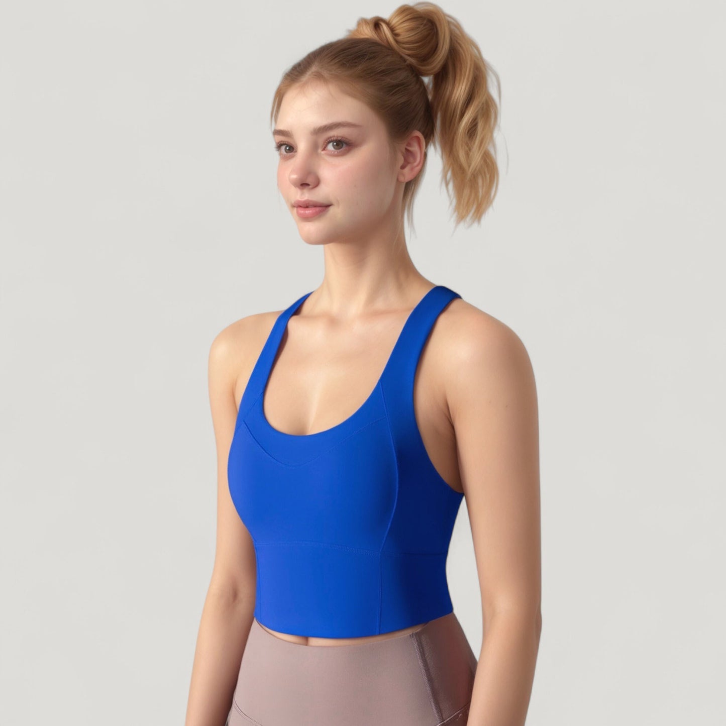 Anna-Kaci Active Women's Athletic Crop Tank Top with Cross Back Straps and Scoop Neckline